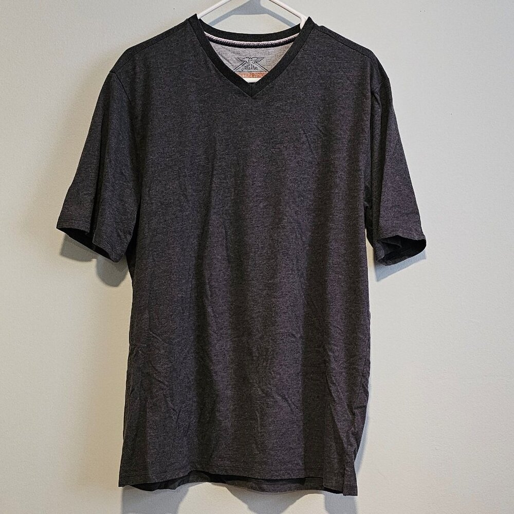 Men’s Dark Gray Weatherproof V-neck T-Shirt, XL